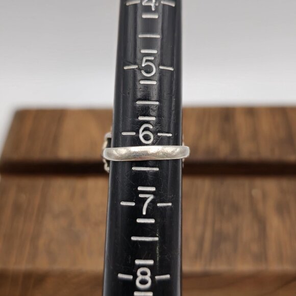 Size 6.25 Sterling Silver Large Genuine Pearl With Marcasite's Ring A866 - Picture 6 of 8